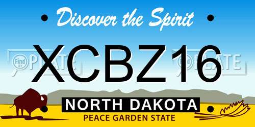 XCBZ16 North Dakota License Plate