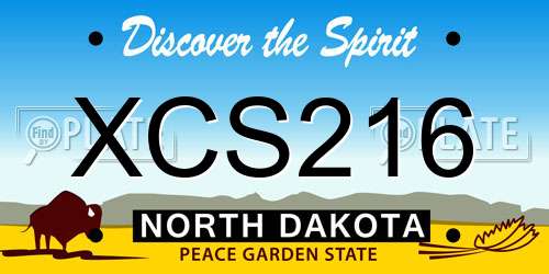 XCS216 North Dakota License Plate