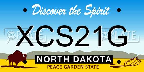 XCS21G North Dakota License Plate