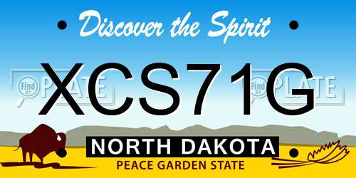 XCS71G North Dakota License Plate