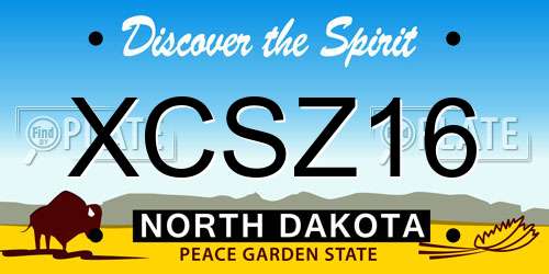 XCSZ16 North Dakota License Plate