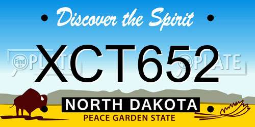 XCT652 North Dakota License Plate