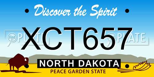 XCT657 North Dakota License Plate