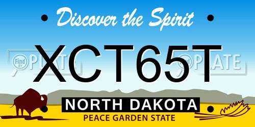 XCT65T North Dakota License Plate
