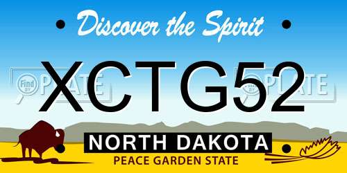 XCTG52 North Dakota License Plate