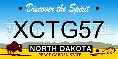 XCTG57 North Dakota License Plate