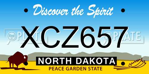 XCZ657 North Dakota License Plate