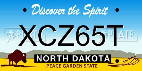 XCZ65T North Dakota License Plate