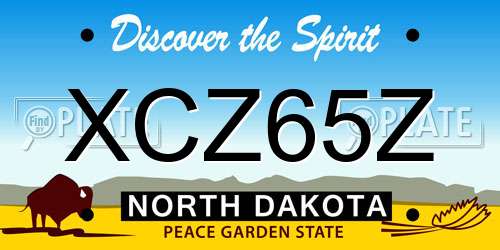 XCZ65Z North Dakota License Plate