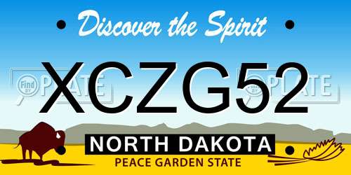 XCZG52 North Dakota License Plate