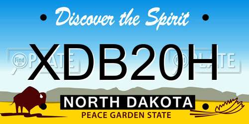 XDB20H North Dakota License Plate