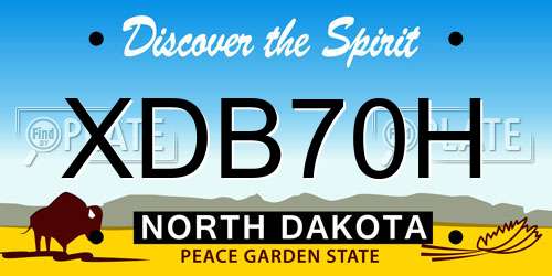 XDB70H North Dakota License Plate