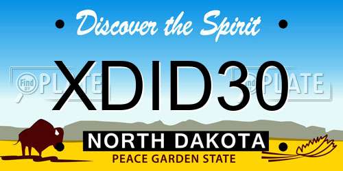 XDID30 North Dakota License Plate