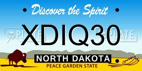 XDIQ30 North Dakota License Plate