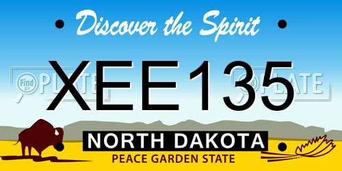 XEE135 North Dakota License Plate