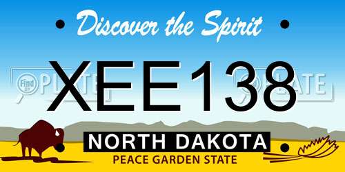 XEE138 North Dakota License Plate