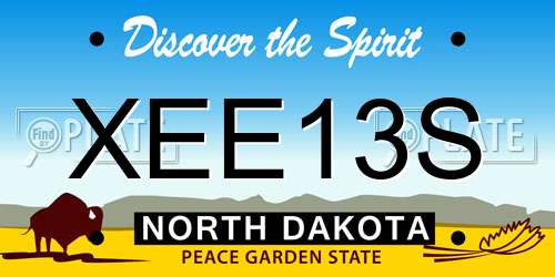 XEE13S North Dakota License Plate