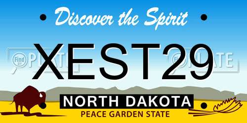 XEST29 North Dakota License Plate