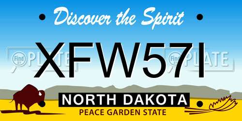 XFW57I North Dakota License Plate