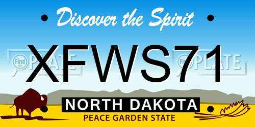 XFWS71 North Dakota License Plate