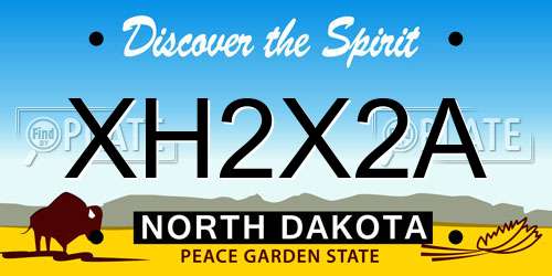 XH2X2A North Dakota License Plate