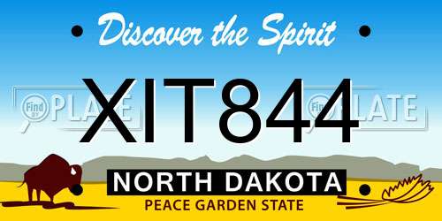 XIT844 North Dakota License Plate