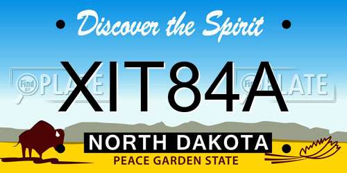 XIT84A North Dakota License Plate