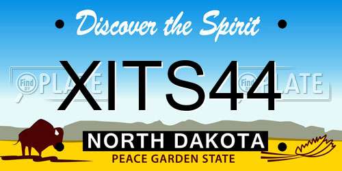 XITS44 North Dakota License Plate