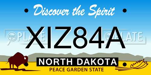 XIZ84A North Dakota License Plate