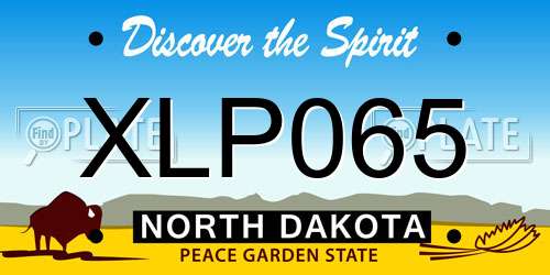 XLP065 North Dakota License Plate