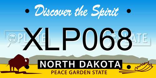 XLP068 North Dakota License Plate