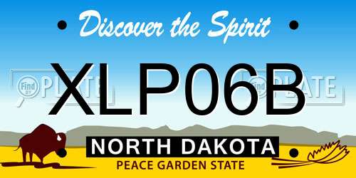 XLP06B North Dakota License Plate