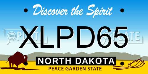 XLPD65 North Dakota License Plate