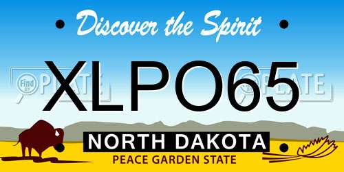 XLPO65 North Dakota License Plate