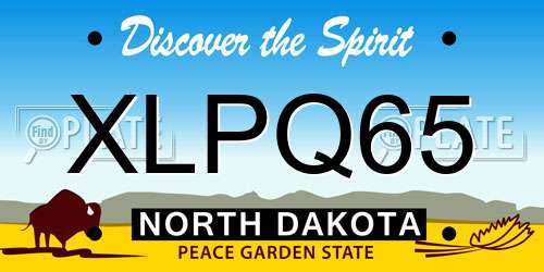 XLPQ65 North Dakota License Plate
