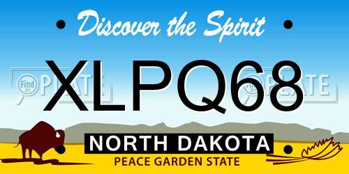 XLPQ68 North Dakota License Plate