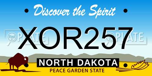 XOR257 North Dakota License Plate