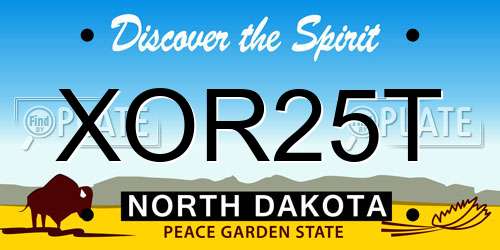 XOR25T North Dakota License Plate