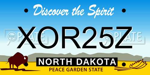 XOR25Z North Dakota License Plate