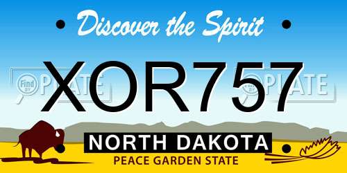 XOR757 North Dakota License Plate