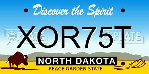XOR75T North Dakota License Plate
