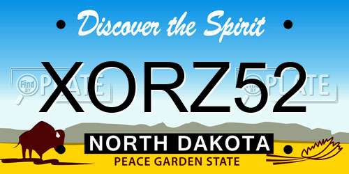 XORZ52 North Dakota License Plate