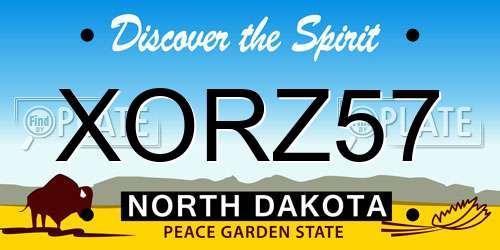XORZ57 North Dakota License Plate