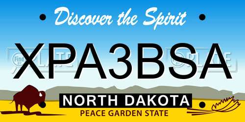 XPA3BSA North Dakota License Plate