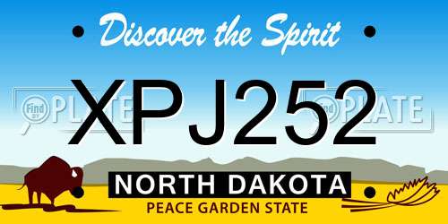 XPJ252 North Dakota License Plate