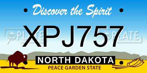 XPJ757 North Dakota License Plate