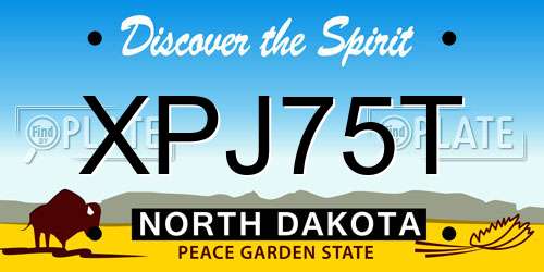 XPJ75T North Dakota License Plate