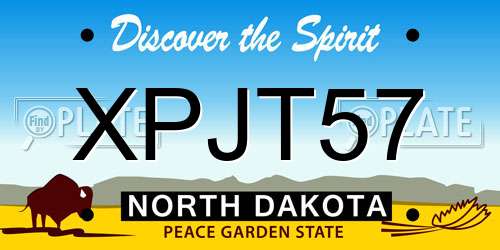 XPJT57 North Dakota License Plate