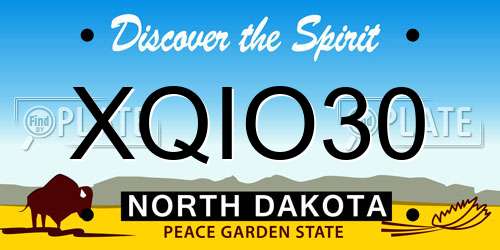 XQIO30 North Dakota License Plate