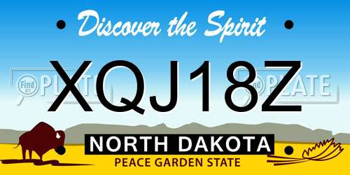XQJ18Z North Dakota License Plate
